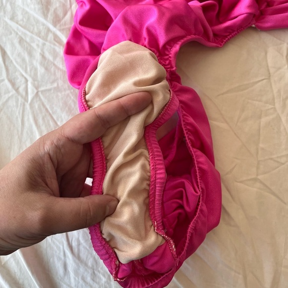 Vintage 80s 90s Hot Pink One-Piece Swimsuit XS - Picture 7 of 8